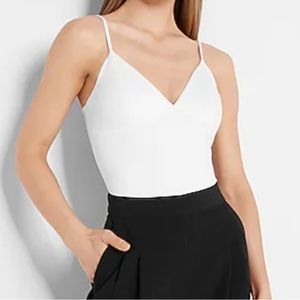 EXPRESS BODY CONTOUR SILKY V-NECK THONG BODYSUIT